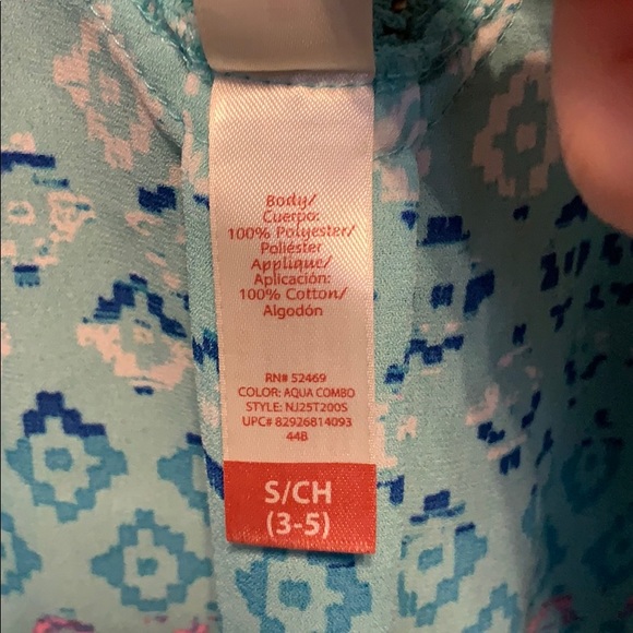 Ladies sleeveless shirt. Turquoise and multi color - Picture 4 of 4